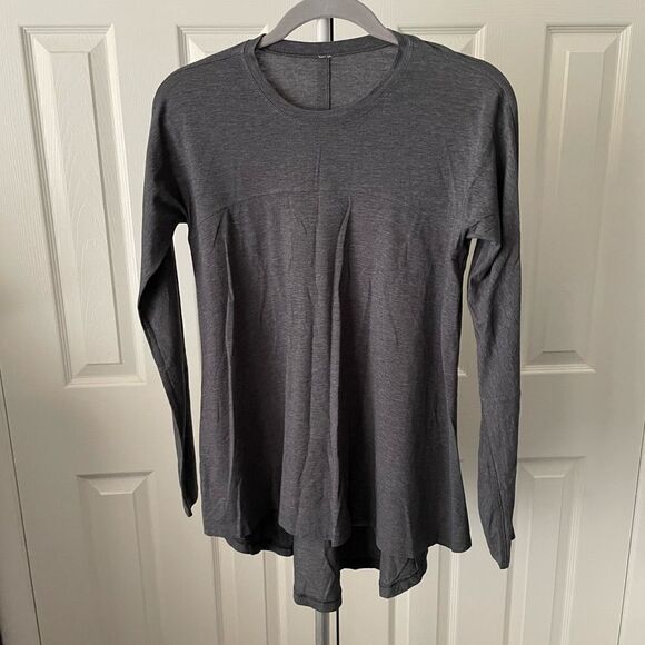 Lululemon athletica Acadia Long Sleeve Heathered Pitch Pima Cotton Tee - Picture 3 of 6